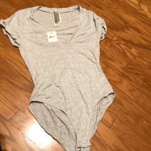 Free people grey tee bodysuit